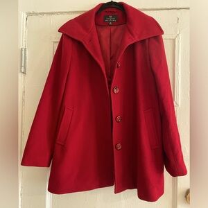 Collection by Gallery - Red Buttoned Down Swing Coat